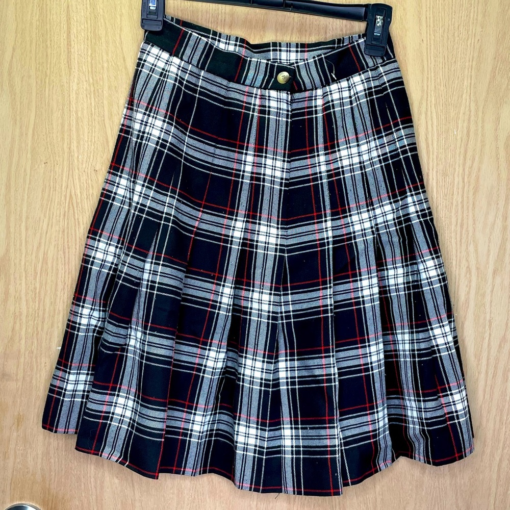 Gothic Plaid Pleated Long Skirt